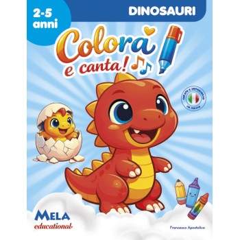 libro da colorare pensato per i bambini dai 2 ai 5 anni per avvicinarli al mondo dei dinosauri in modo giocoso