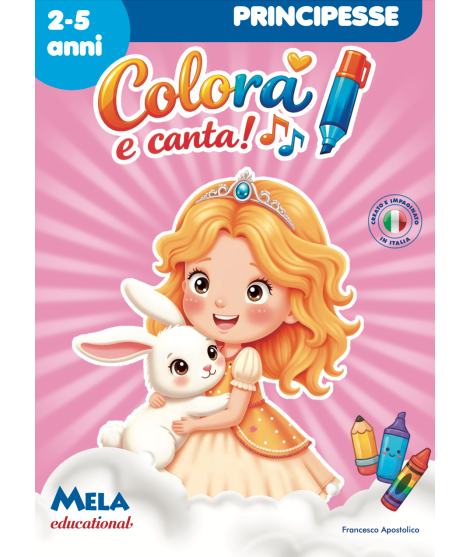 libro da colorare pensato per i bambini dai 2 ai 5 anni per avvicinarli al mondo delle principesse in modo giocoso