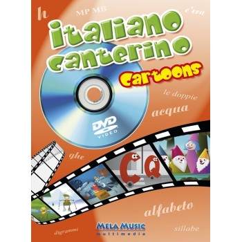 ITALIANO CANTERINO CARTOONS - libro poster + dvd